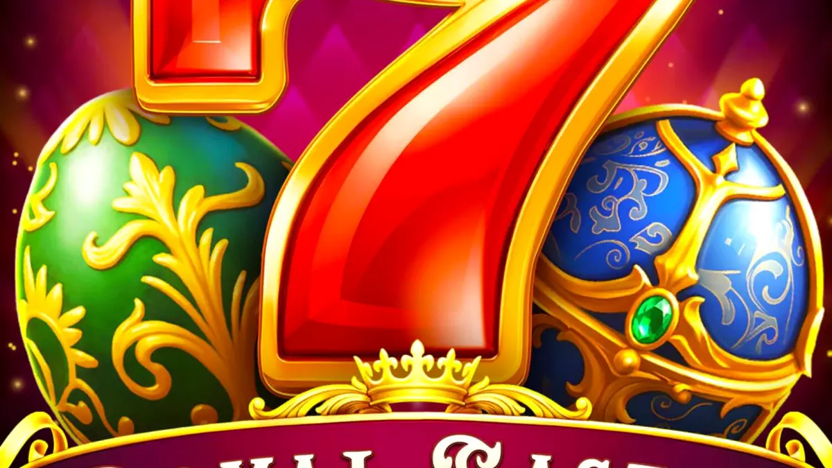 Tampilan visual mewah slot Royal Easter dengan telur Fabergé dan taman istana